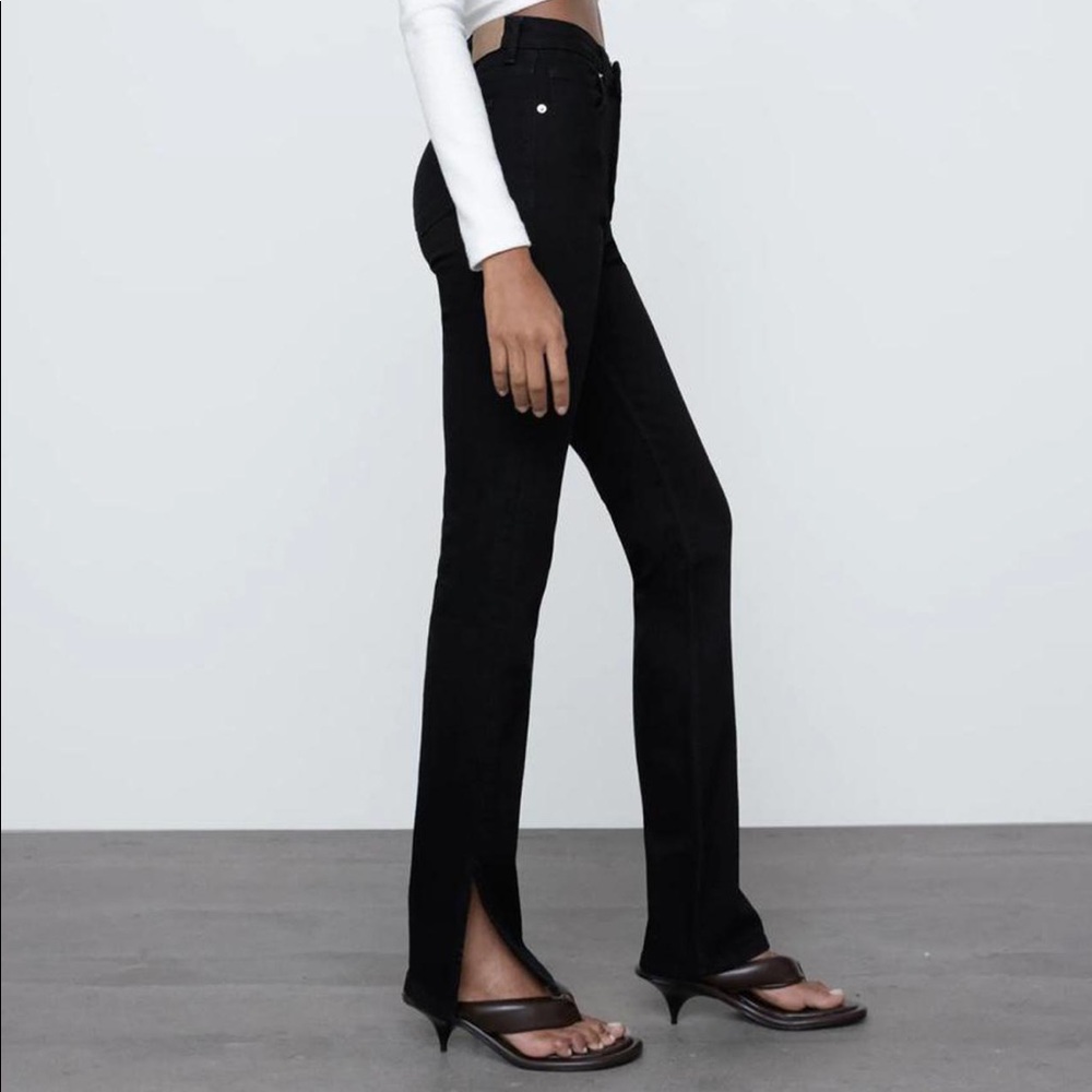 Zara Black Split Jeans